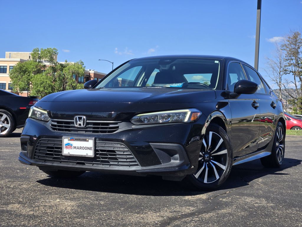 Crystal Black Pearl 2022 Honda Civic Sedan Front-Wheel Drive Continuously Variable Transmission