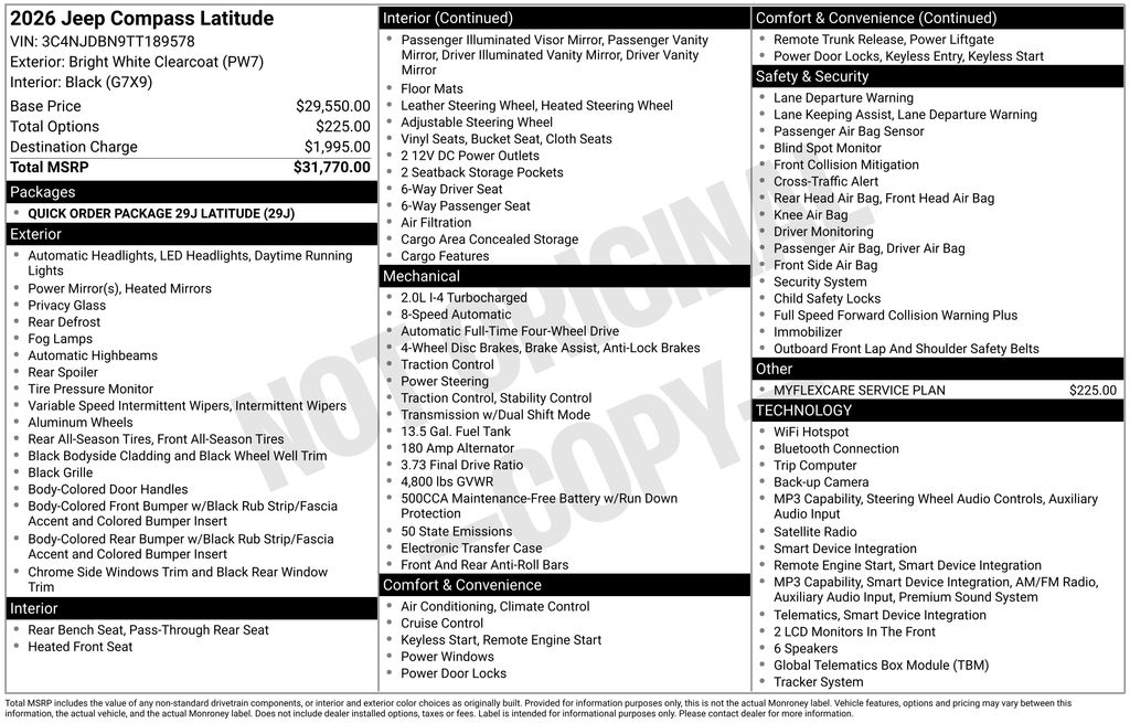 2026 Jeep Compass Latitude White at South Hills CDJR