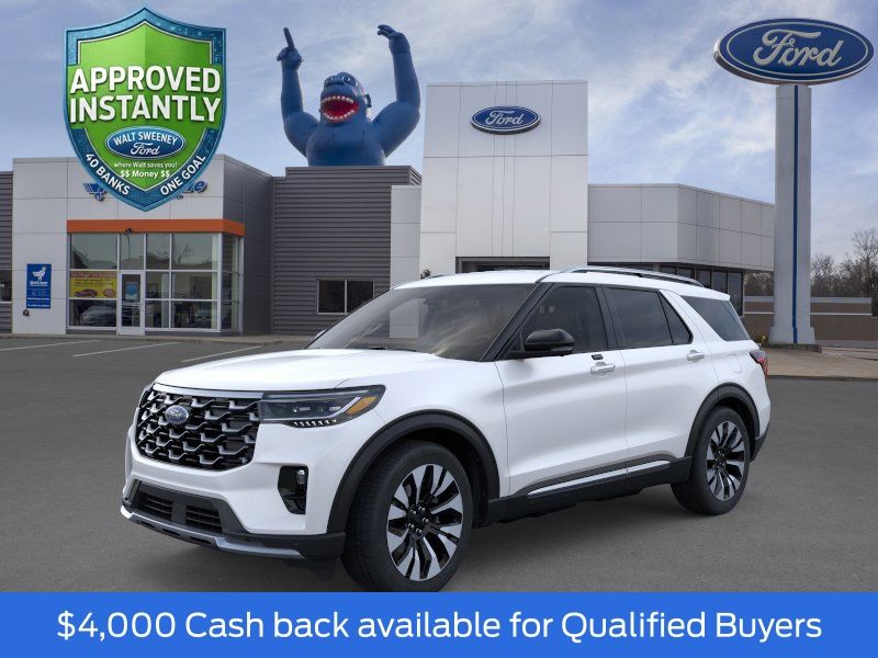 Star White Metallic Tri-Coat 2026 Ford Explorer SUV / Crossover All-Wheel Drive Automatic