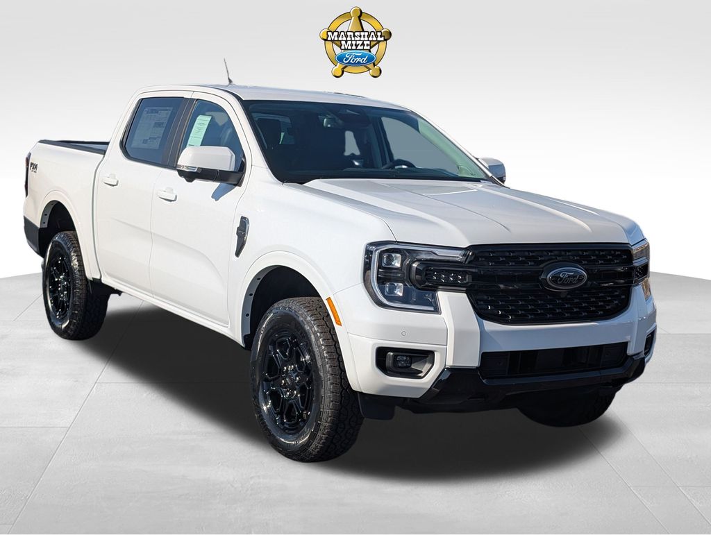 Oxford White 2025 Ford Ranger Lariat SuperCrew 4WD Pickup Truck Four-Wheel Drive Automatic