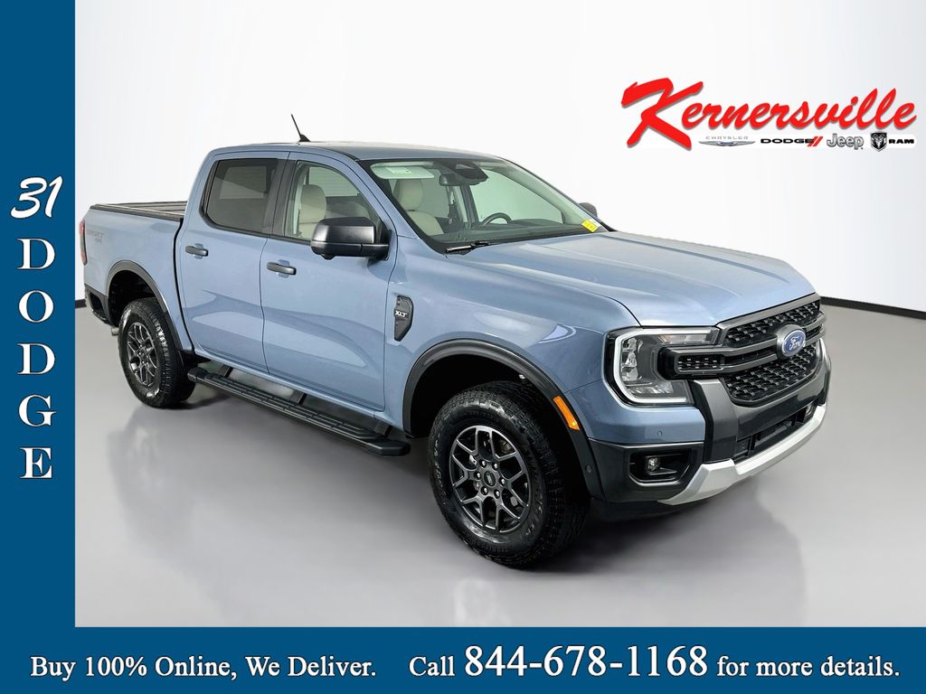 Blue (Azure Gray Metallic) 2024 Ford Ranger Pickup Truck Four-Wheel Drive Automatic