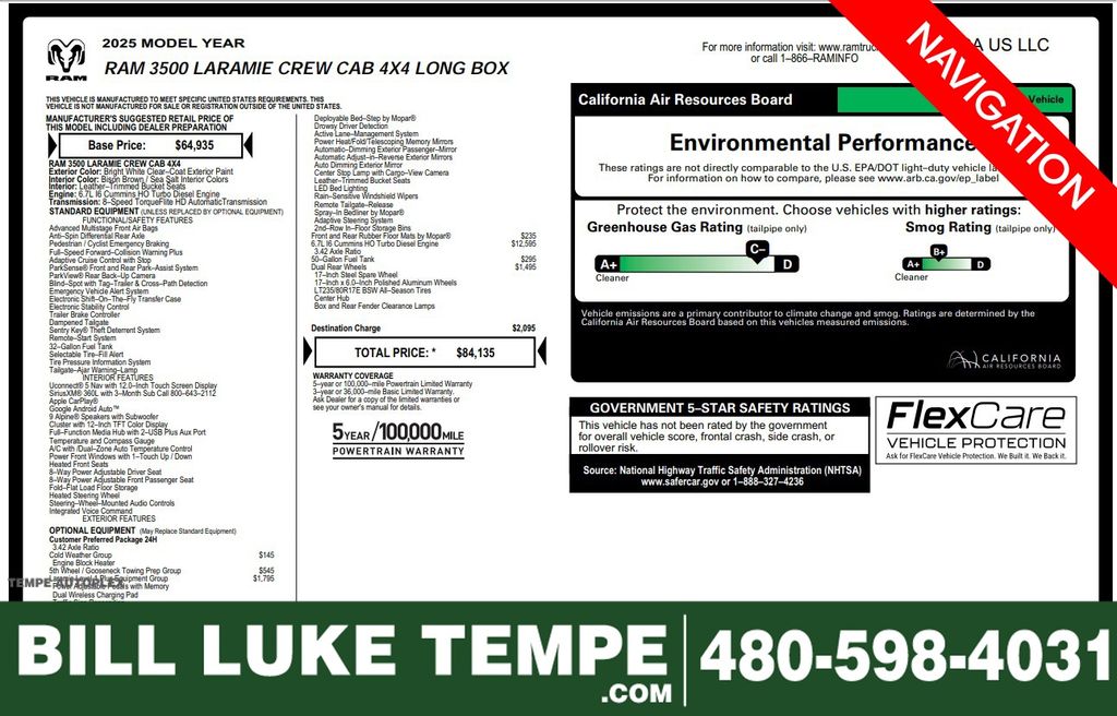 2025 RAM 3500 Laramie Crew Cab LB DRW 4WD