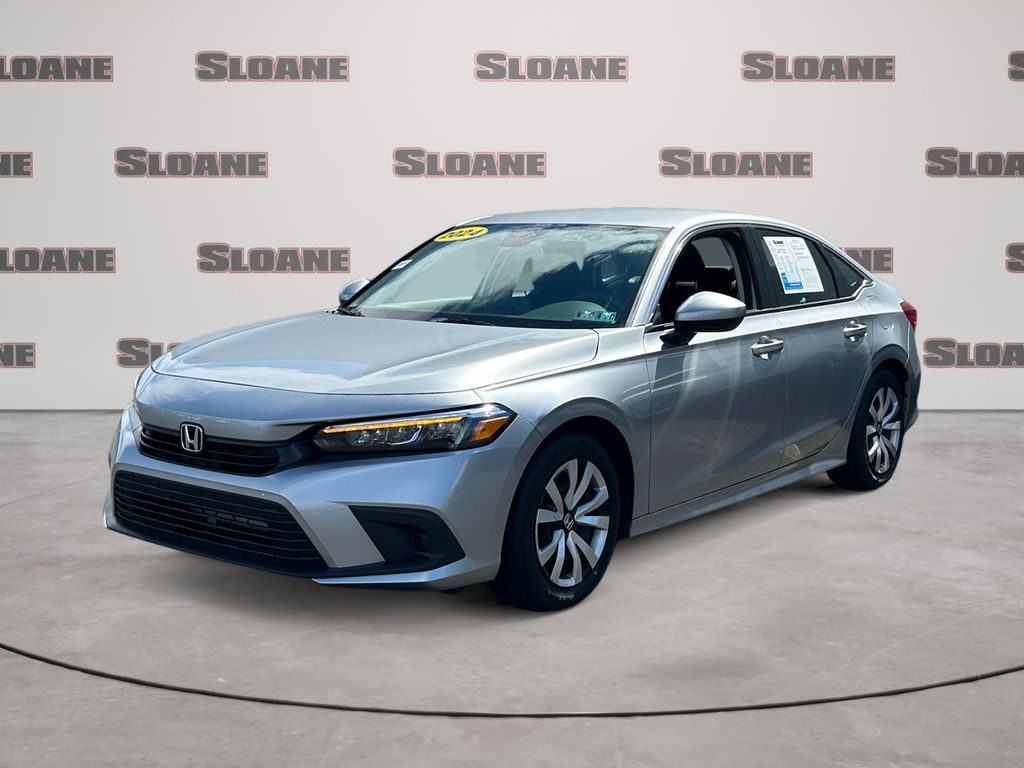 Lunar Silver Metallic 2024 Honda Civic LX FWD Sedan Front-Wheel Drive Continuously Variable Transmission