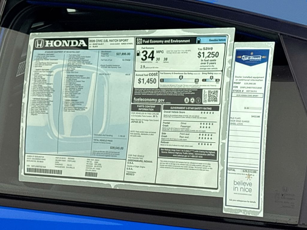 2026 Honda Civic Sport