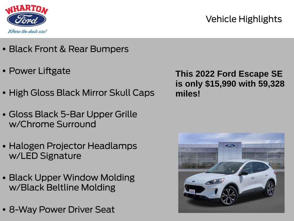 2022 Ford Escape SE White at Westside Lexus