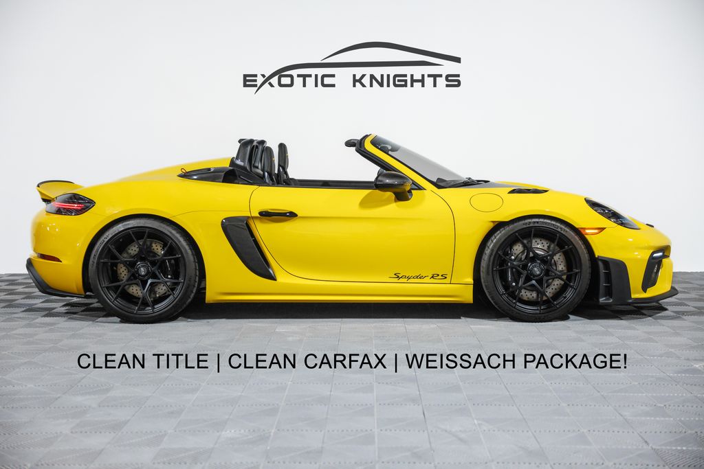 Yellow 2025 Porsche 718 Boxster Spyder RS RWD Convertible Rear-Wheel Drive 7-Speed Automatic