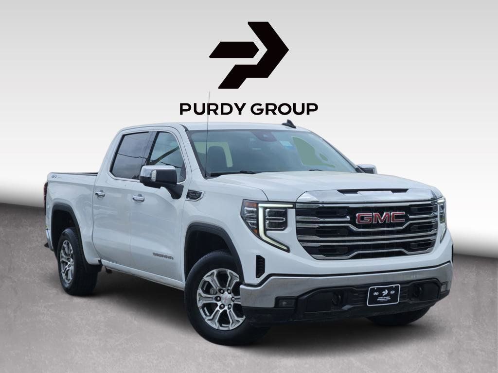 Summit White 2024 GMC Sierra 1500 SLT Crew Cab 4WD Pickup Truck Four-Wheel Drive Automatic