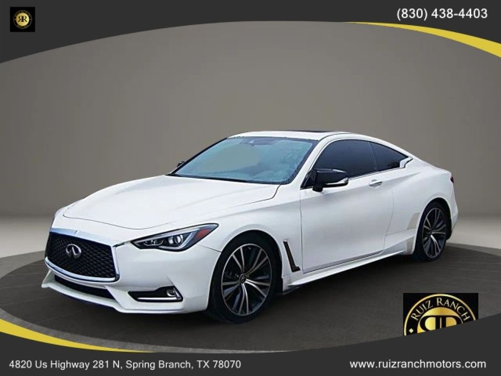 Pure White 2020 INFINITI Q60 3.0t Luxe Coupe RWD Coupe Rear-Wheel Drive 7-Speed Automatic