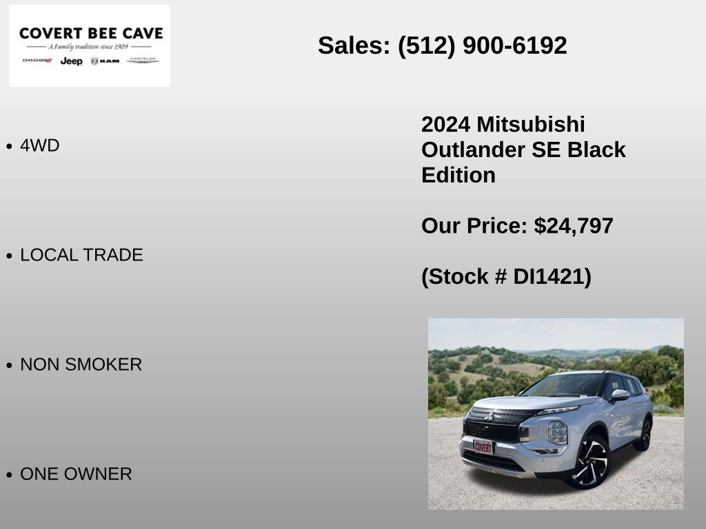 Used Car 2024 Mitsubishi Outlander  Se For Sale Under $25,000 In Austin, Texas