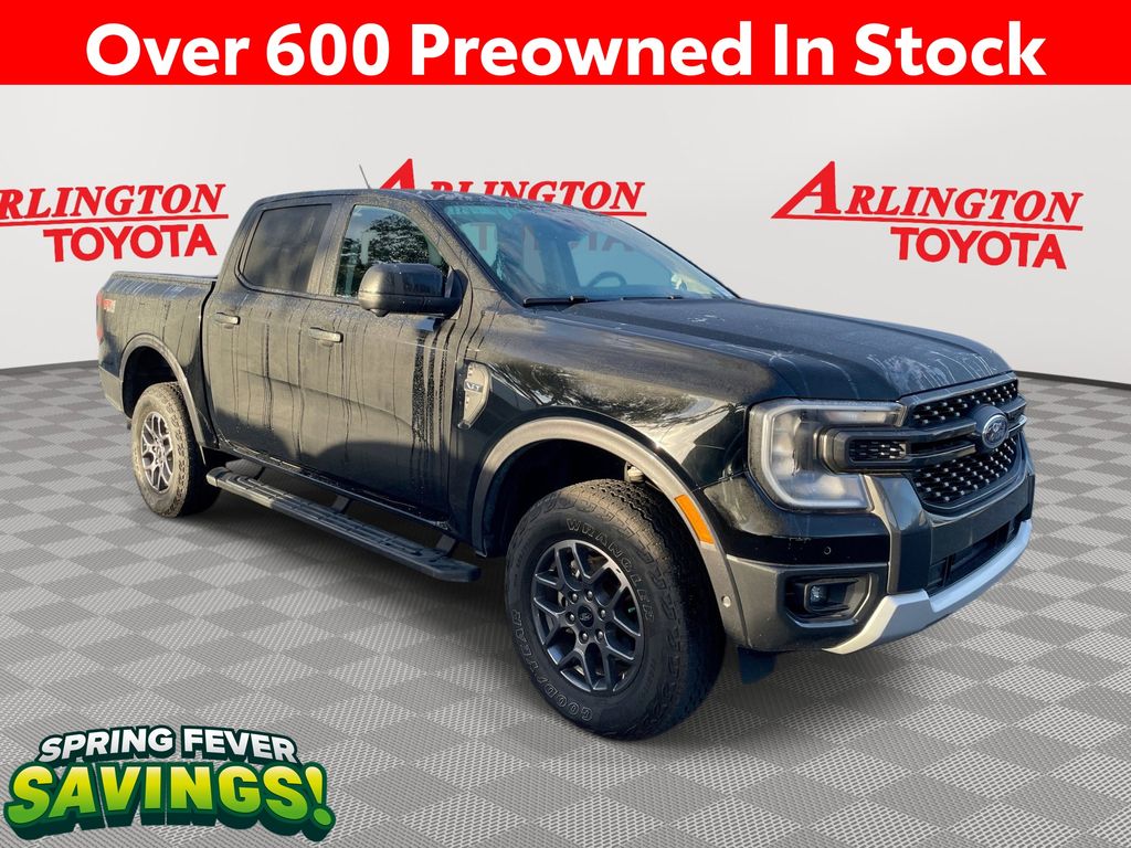 Shadow Black 2024 Ford Ranger XLT SuperCrew 4WD Pickup Truck Four-Wheel Drive Automatic