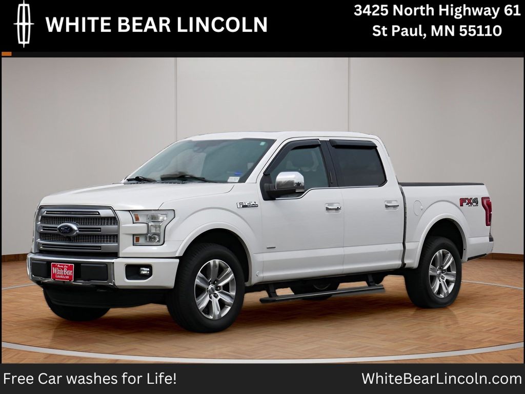 White Platinum Clearcoat Metallic 2016 Ford F-150 Pickup Truck Four-Wheel Drive 6-Speed Automatic