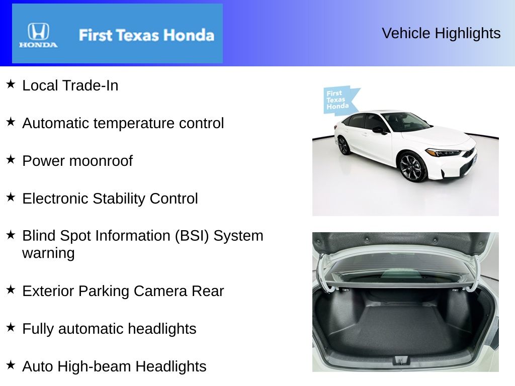 Used Car 2025 Honda Civic Hybrid  Sport Touring For Sale Under $30,000 In Austin, Texas