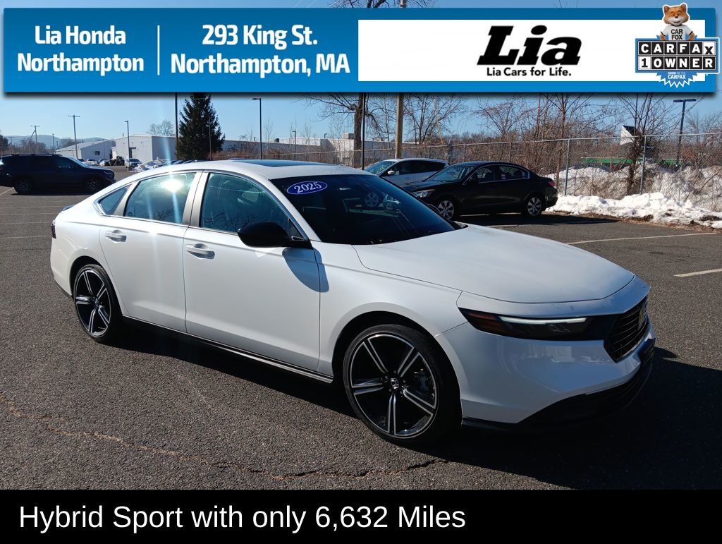 Platinum White Pearl 2025 Honda Accord Hybrid Sport FWD Sedan Front-Wheel Drive Continuously Variable Transmission