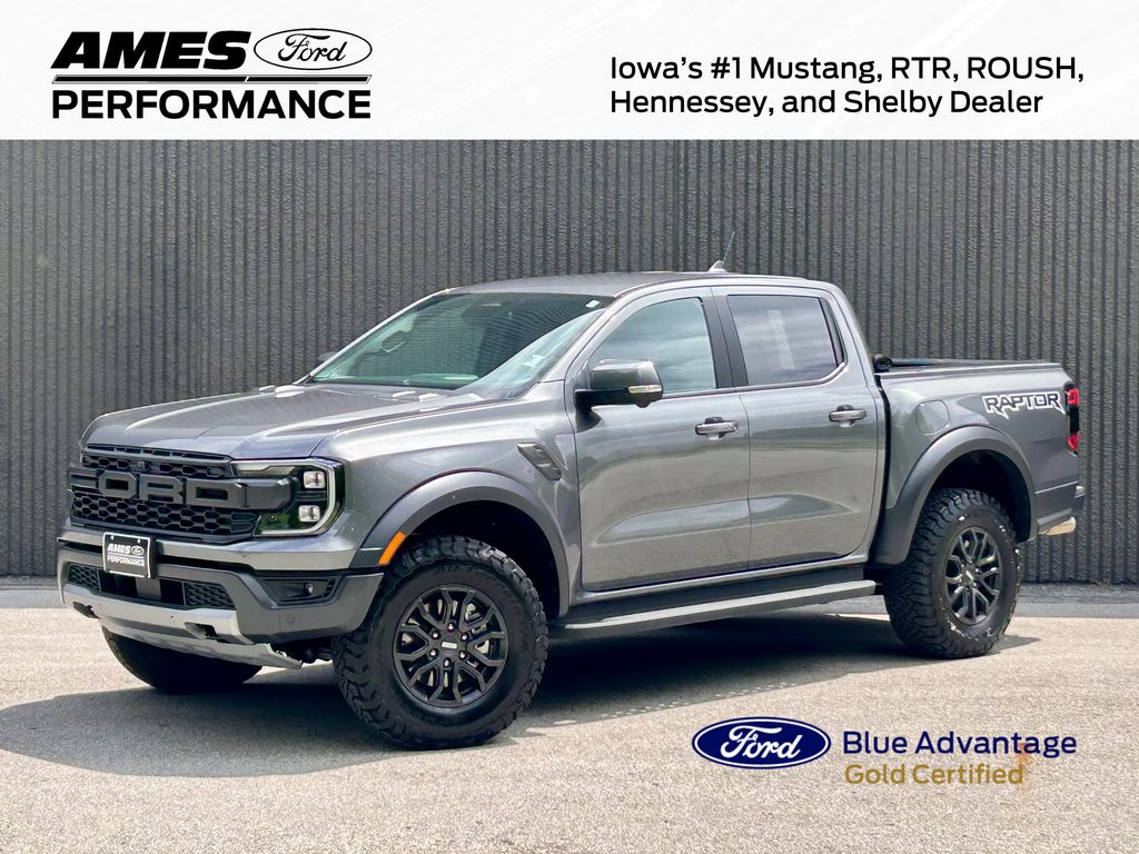 Gray Metallic 2025 Ford Ranger Raptor SuperCrew 4WD Pickup Truck Four-Wheel Drive Automatic