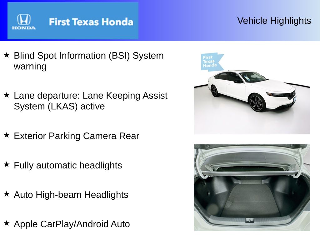 Used Car 2025 Honda Accord Hybrid  Sport For Sale Under $35,000 In Austin, Texas