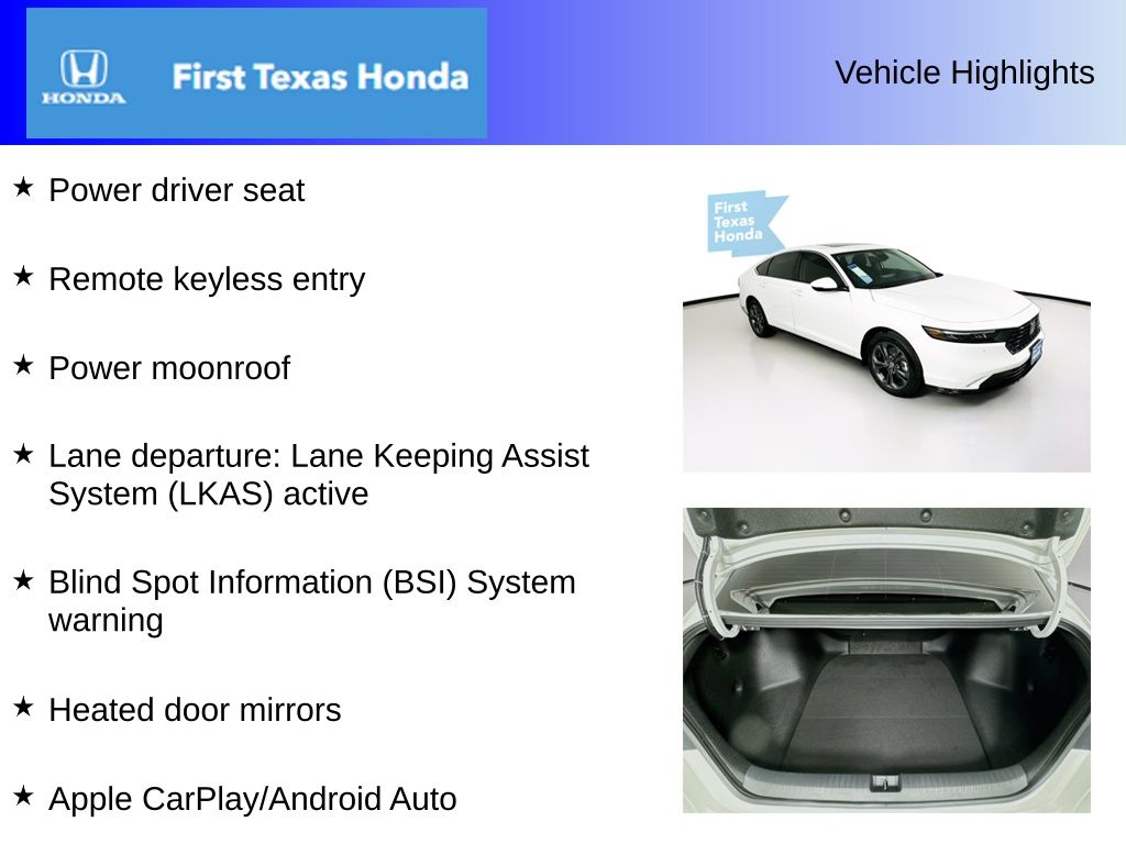 Used Car 2025 Honda Accord Hybrid  Ex-l For Sale Under $35,000 In Austin, Texas