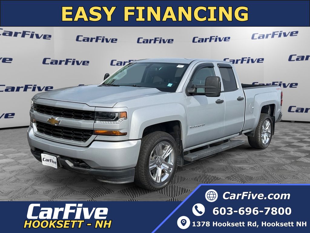 Silver Ice Metallic 2017 Chevrolet Silverado 1500 Custom Double Cab 4WD Pickup Truck Four-Wheel Drive 6-Speed Automatic Overdrive