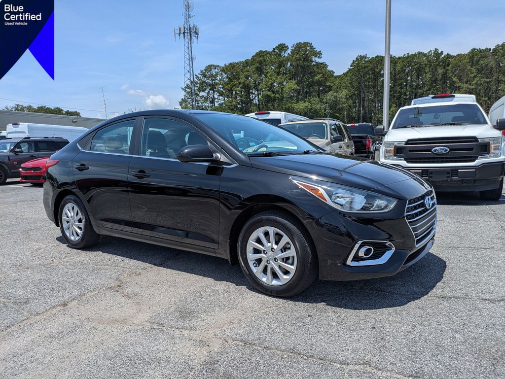 Absolute Black 2021 Hyundai Accent Sedan Front-Wheel Drive Continuously Variable Transmission