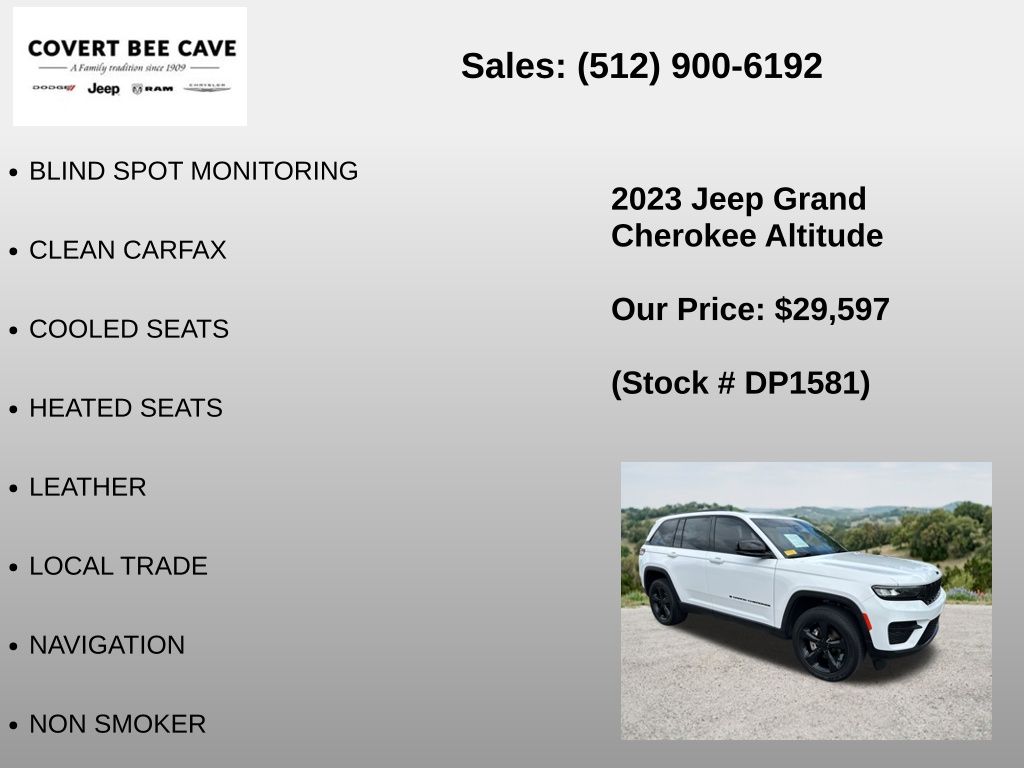 Used Car 2023 Jeep Grand Cherokee  Altitude For Sale Under $30,000 In Austin, Texas