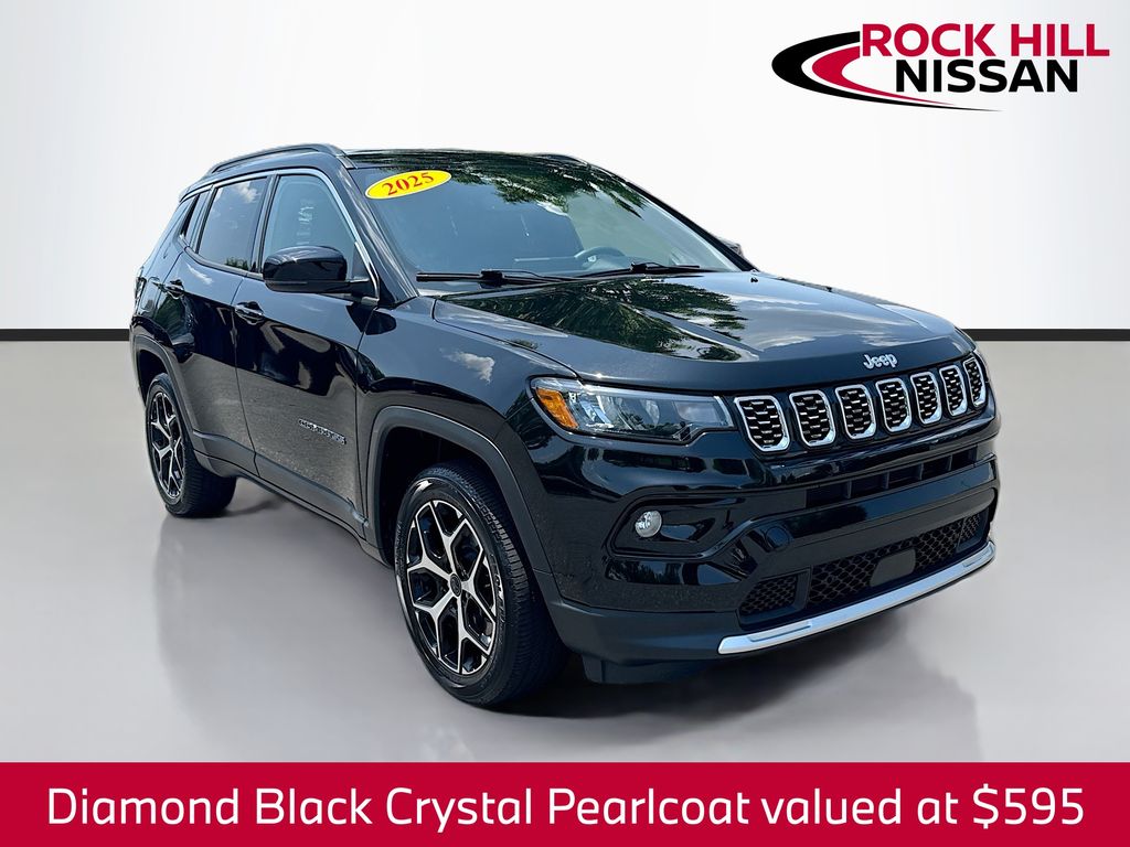 Diamond Black Crystal Pearlcoat 2025 Jeep Compass SUV / Crossover Four-Wheel Drive 8-Speed Automatic