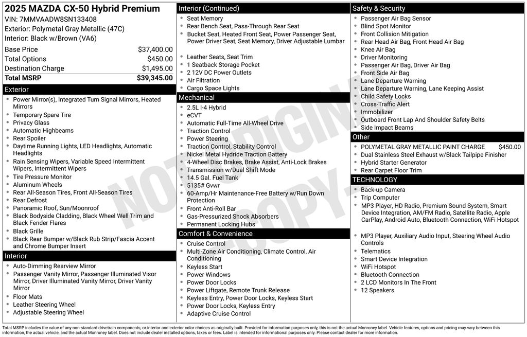Used 2025 Mazda CX-50 Hybrid SUV