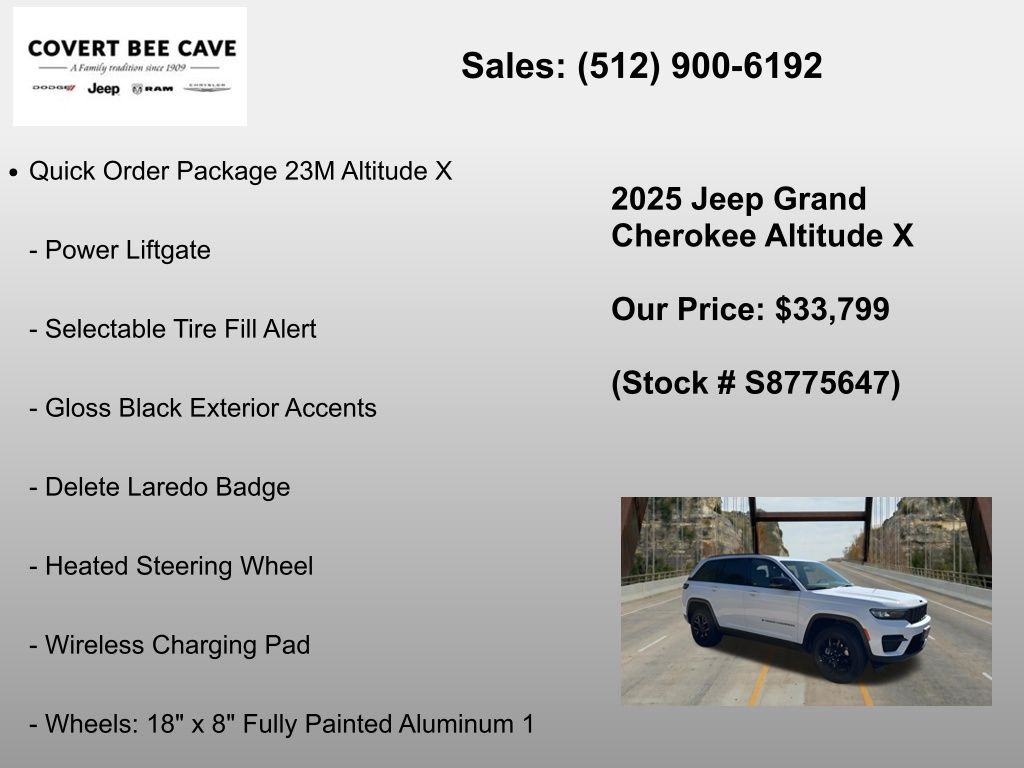 New Car 2025 Jeep Grand Cherokee  For Sale Under $35,000 In Austin, Texas