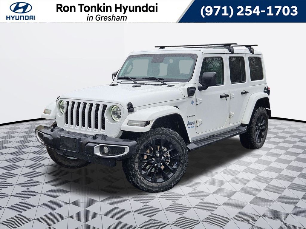 Bright White Clearcoat 2021 Jeep Wrangler 4xe Sahara 4WD SUV / Crossover Four-Wheel Drive 8-Speed Automatic