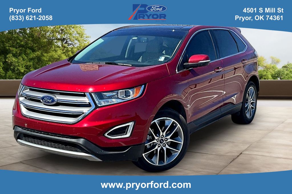 Ruby Red 2018 Ford Edge Titanium SUV / Crossover Front-Wheel Drive 6-Speed Automatic
