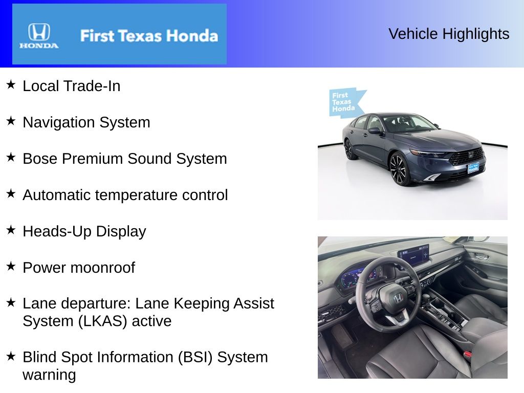 Used Car 2025 Honda Accord Hybrid  Touring For Sale Under $35,000 In Austin, Texas