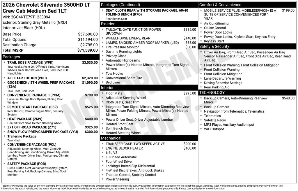 New 2026 Chevrolet Silverado 3500HD Truck