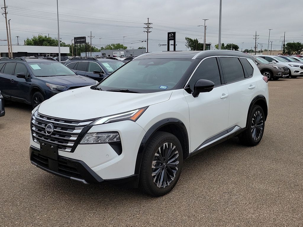 2026 Nissan Rogue Platinum White at Brown Honda