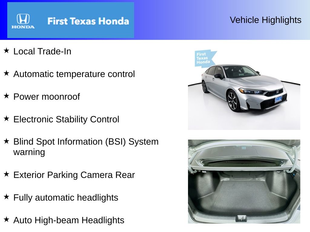 Used Car 2025 Honda Civic Hybrid  Sport Touring For Sale Under $30,000 In Austin, Texas