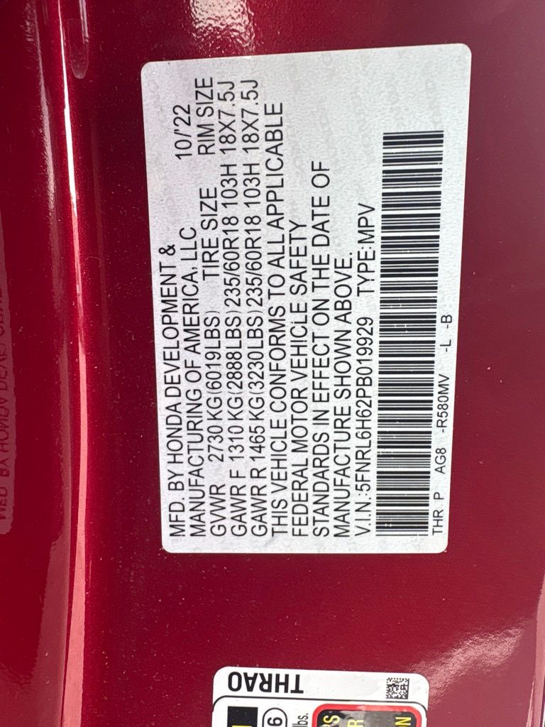 Certified Used 2023 Red Honda EX-L image 15