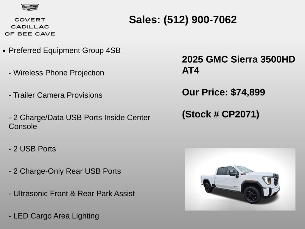 Used Car 2025 Gmc Sierra 3500hd  At4 For Sale Under $80,000 In Austin, Texas