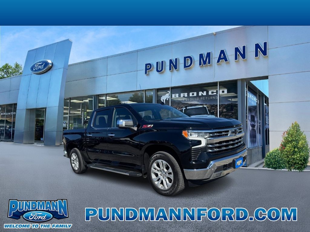 Black 2022 Chevrolet Silverado 1500 Pickup Truck Four-Wheel Drive Automatic