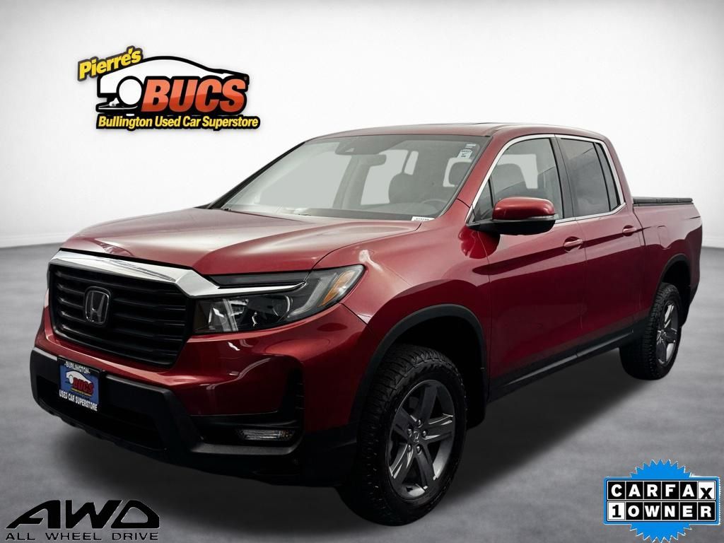 Red 2021 Honda Ridgeline Pickup Truck All-Wheel Drive 9-Speed Automatic