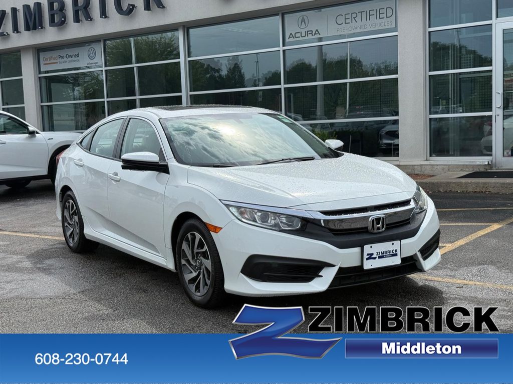 Taffeta White 2017 Honda Civic Sedan Front-Wheel Drive Continuously Variable Transmission
