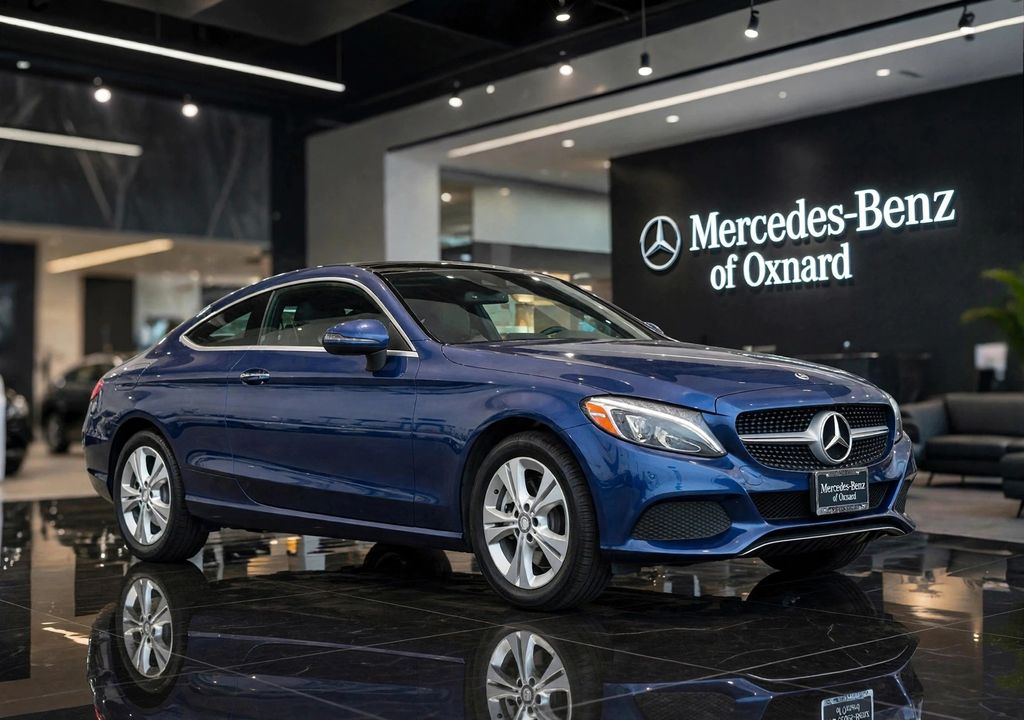 Brilliant Blue Metallic 2017 Mercedes-Benz C-Class Coupe Rear-Wheel Drive 7-Speed Automatic