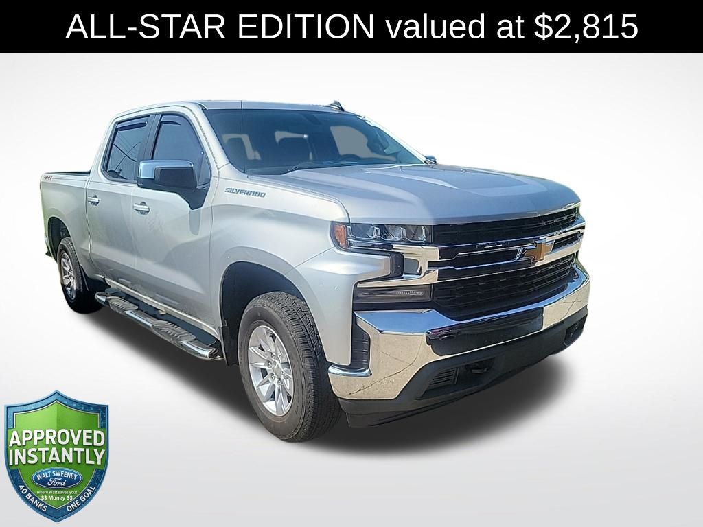 Silver Ice Metallic 2019 Chevrolet Silverado 1500 Pickup Truck Four-Wheel Drive 8-Speed Automatic
