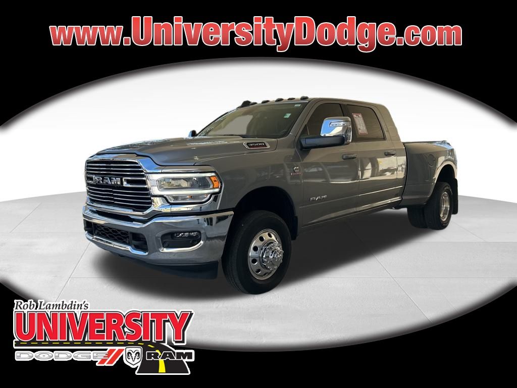Billet Silver Metallic Clearcoat 2024 RAM 3500 Laramie Mega Cab DRW 4WD Pickup Truck Four-Wheel Drive 6-Speed Automatic