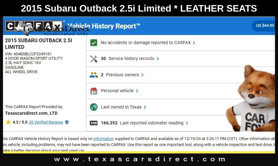 2015 Subaru Outback 2.5i 11