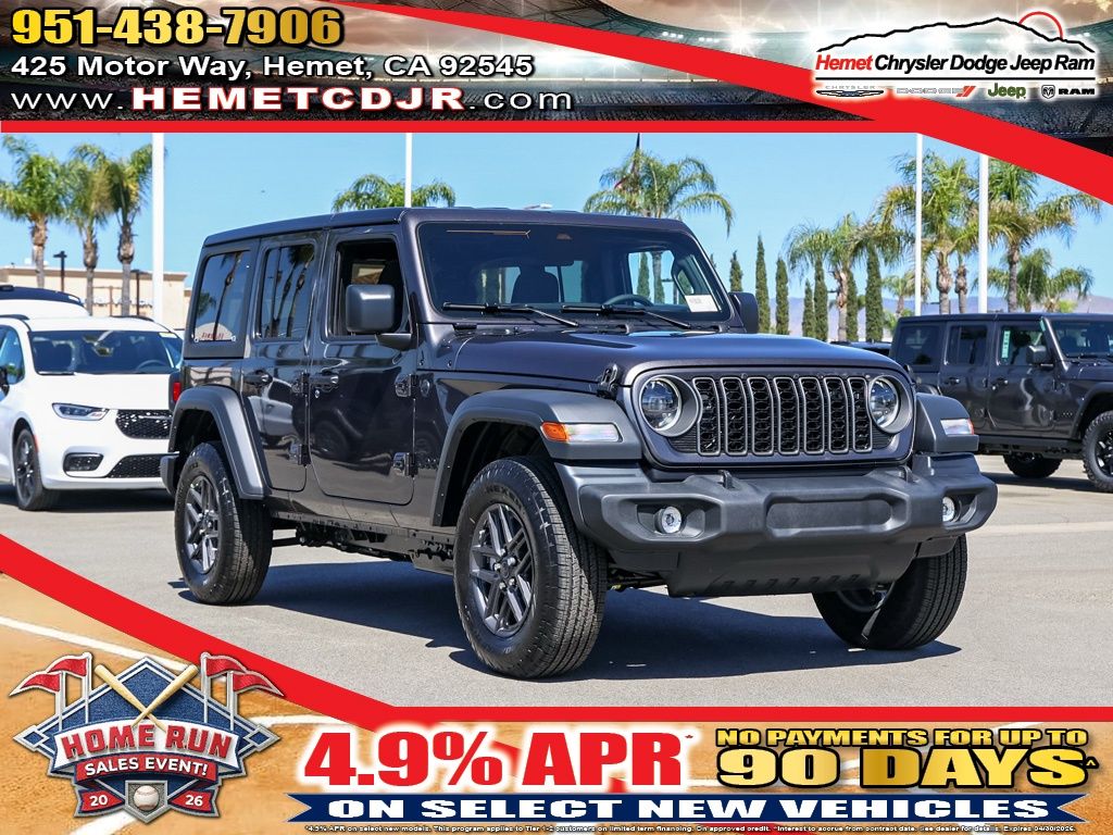 Gray (Granite Crystal Metallic Clearcoat) 2026 Jeep Wrangler Sport S 4-Door 4WD SUV / Crossover Four-Wheel Drive 8-Speed Automatic