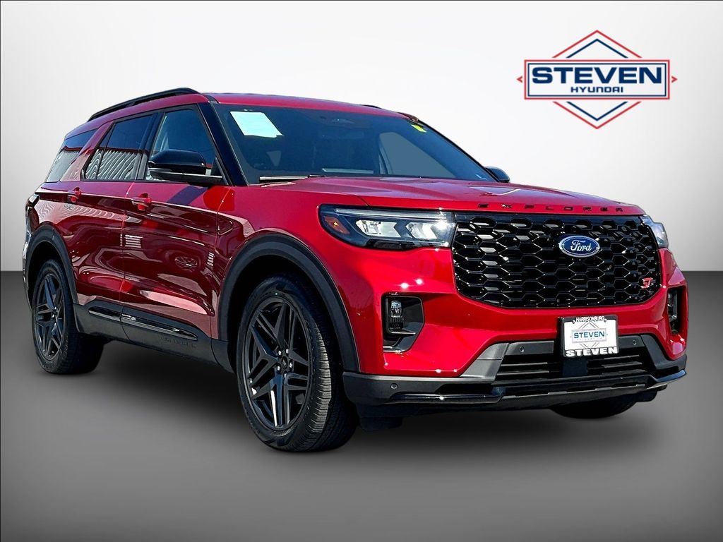 Red Metallic 2025 Ford Explorer SUV / Crossover All-Wheel Drive Automatic