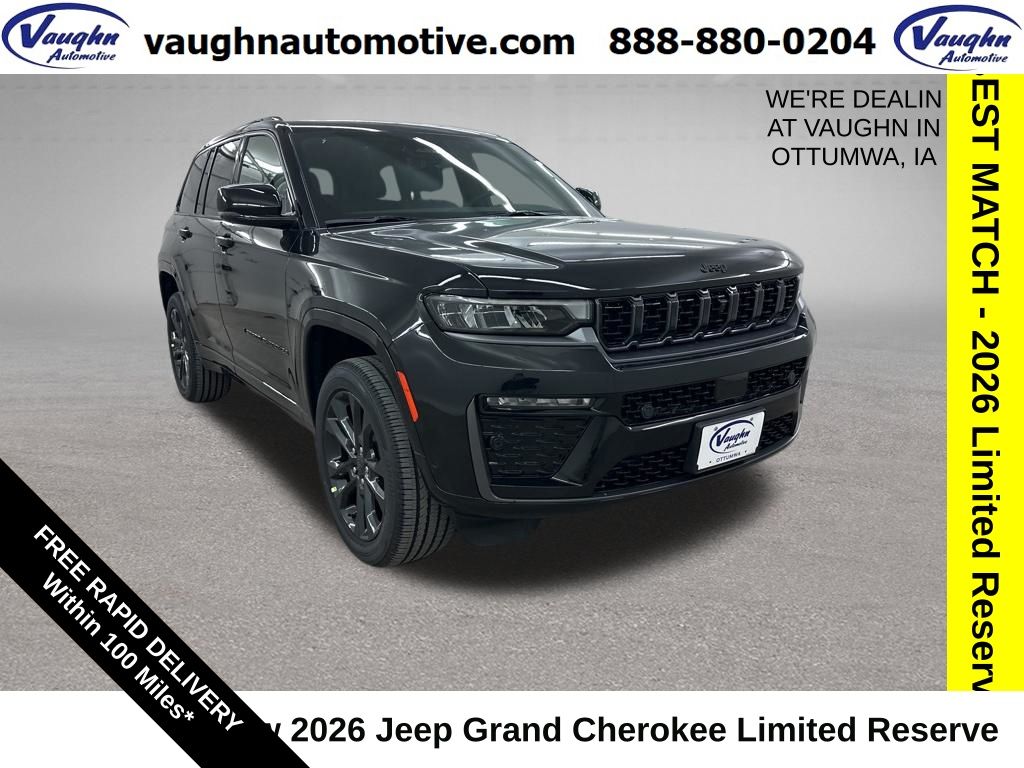 Diamond Black Crystal Pearlcoat 2026 Jeep Grand Cherokee SUV / Crossover Four-Wheel Drive 8-Speed Automatic
