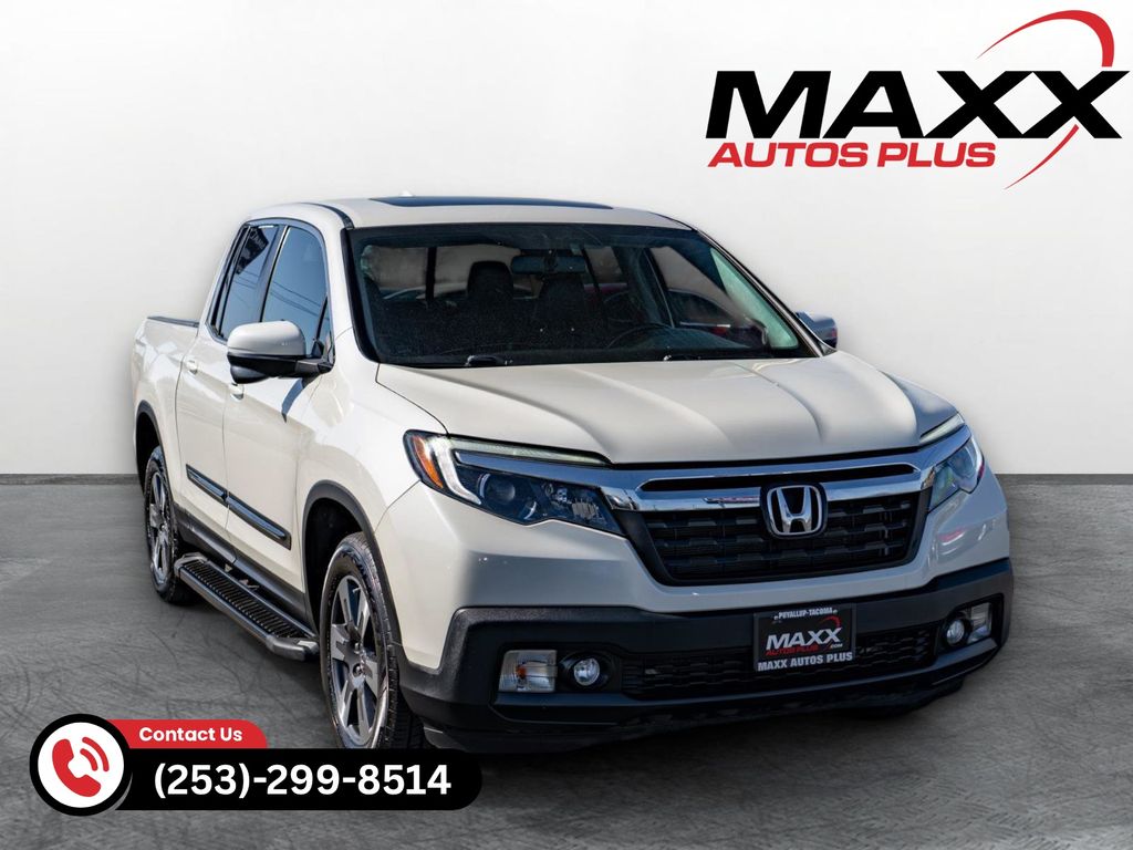 White 2019 Honda Ridgeline Pickup Truck All-Wheel Drive Automatic
