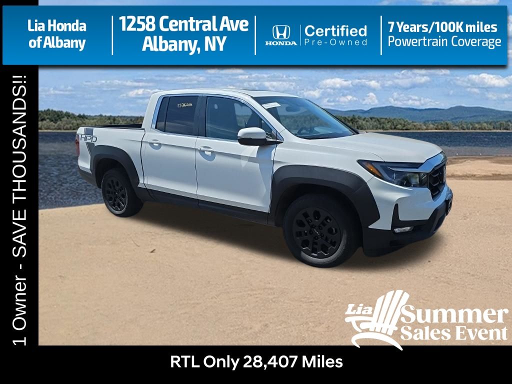 Platinum White Pearl 2023 Honda Ridgeline Pickup Truck All-Wheel Drive 9-Speed Automatic