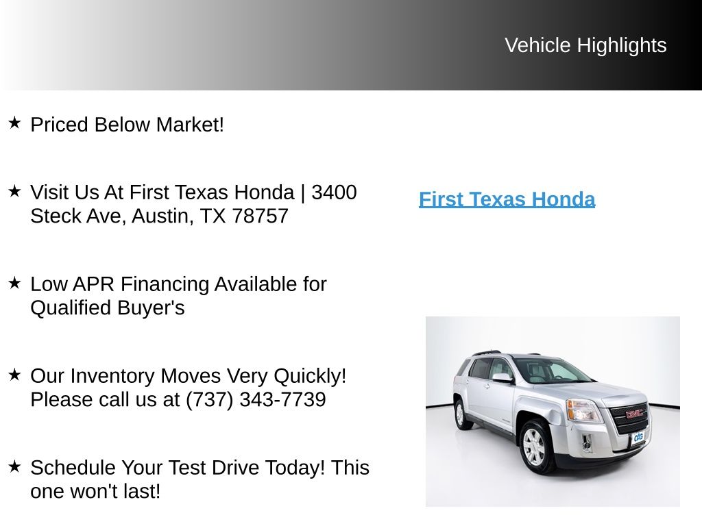Used Car 2013 Gmc Terrain  Slt-1 For Sale Under $10,000 In Austin, Texas