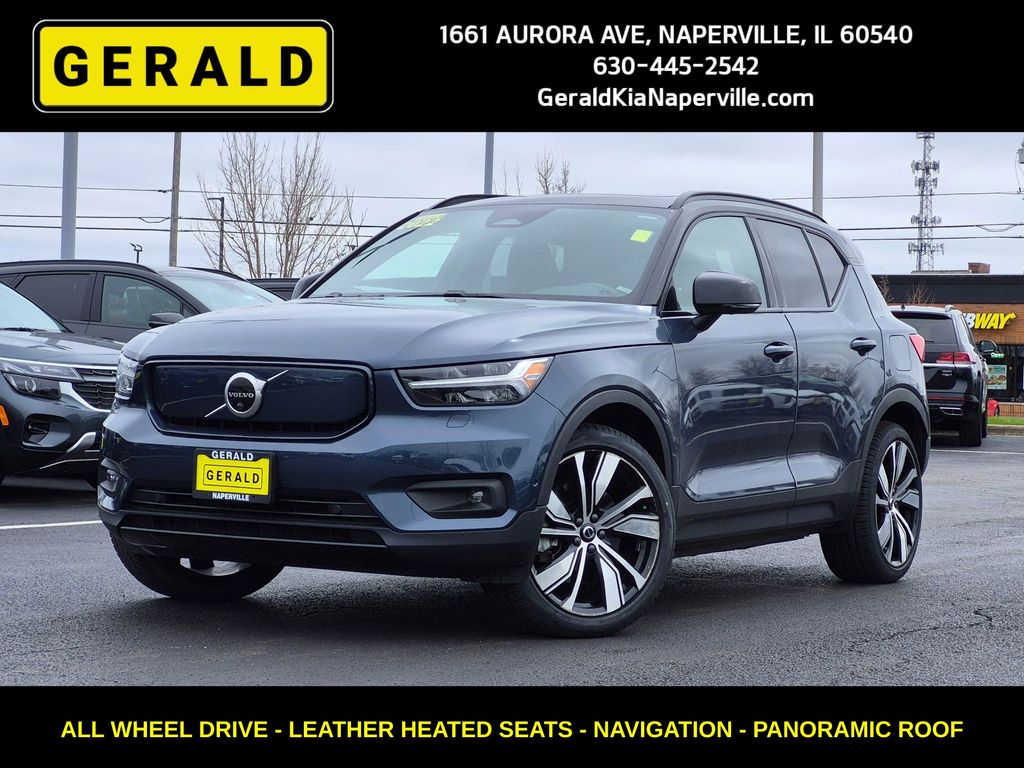 Denim Blue Metallic 2022 Volvo XC40 Recharge Twin Ultimate eAWD SUV / Crossover All-Wheel Drive 1-Speed Automatic