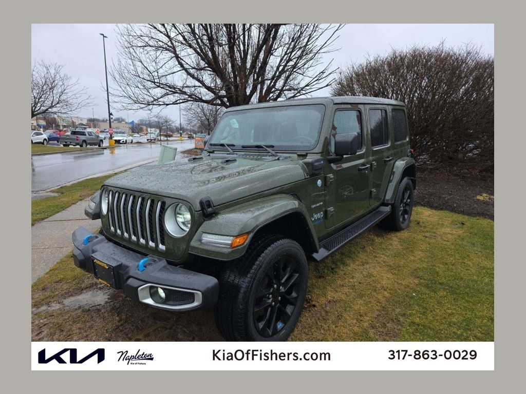 Sarge Green Clearcoat 2022 Jeep Wrangler 4xe Sahara 4WD SUV / Crossover Four-Wheel Drive 8-Speed Automatic