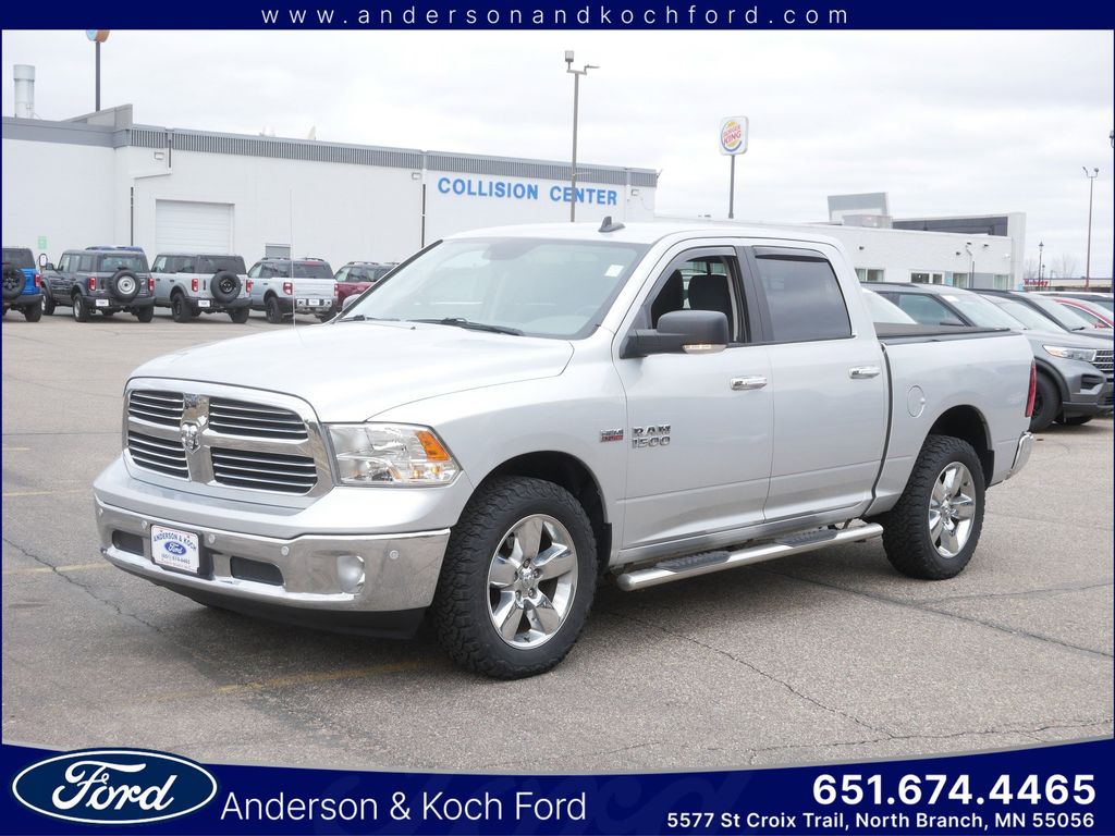 Bright Silver Metallic Clearcoat 2017 RAM 1500 Big Horn Crew Cab 4WD Pickup Truck Four-Wheel Drive 8-Speed Automatic